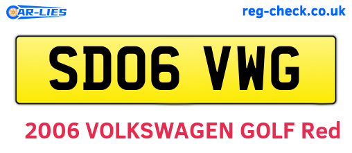 SD06VWG are the vehicle registration plates.