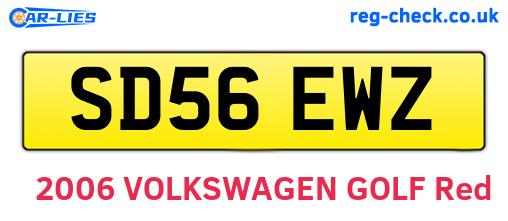 SD56EWZ are the vehicle registration plates.