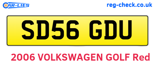 SD56GDU are the vehicle registration plates.
