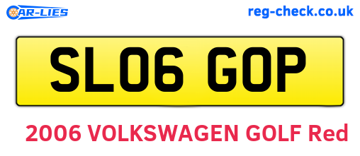 SL06GOP are the vehicle registration plates.