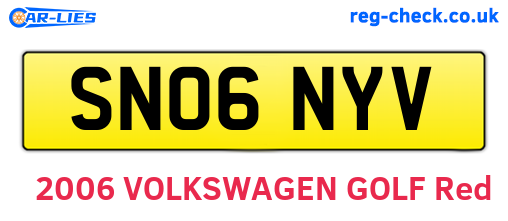 SN06NYV are the vehicle registration plates.