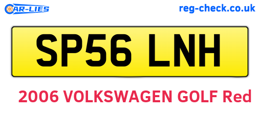 SP56LNH are the vehicle registration plates.