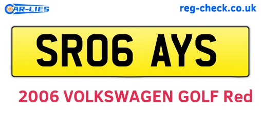SR06AYS are the vehicle registration plates.