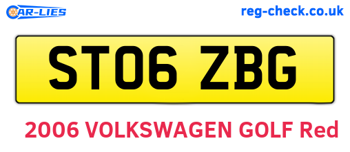 ST06ZBG are the vehicle registration plates.