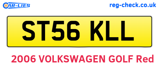 ST56KLL are the vehicle registration plates.