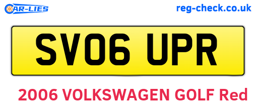 SV06UPR are the vehicle registration plates.