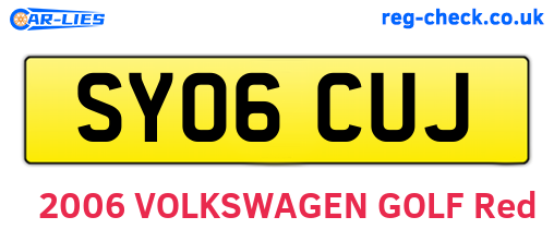 SY06CUJ are the vehicle registration plates.