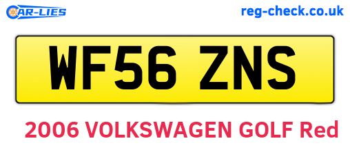 WF56ZNS are the vehicle registration plates.