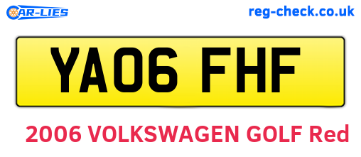 YA06FHF are the vehicle registration plates.