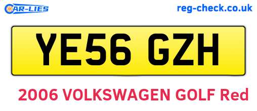 YE56GZH are the vehicle registration plates.