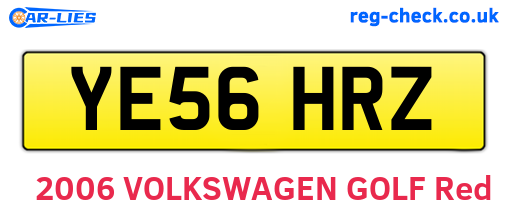 YE56HRZ are the vehicle registration plates.