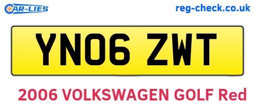 YN06ZWT are the vehicle registration plates.