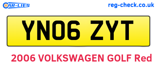 YN06ZYT are the vehicle registration plates.
