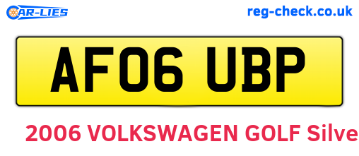 AF06UBP are the vehicle registration plates.