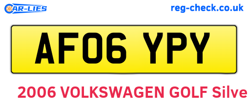 AF06YPY are the vehicle registration plates.