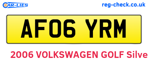 AF06YRM are the vehicle registration plates.