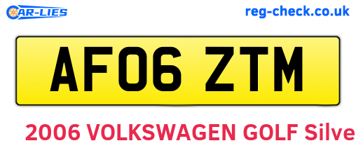 AF06ZTM are the vehicle registration plates.
