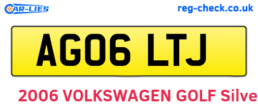 AG06LTJ are the vehicle registration plates.