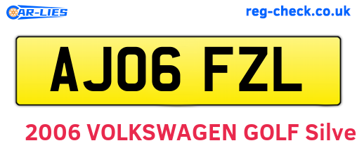 AJ06FZL are the vehicle registration plates.