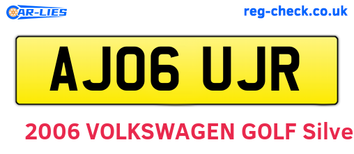 AJ06UJR are the vehicle registration plates.