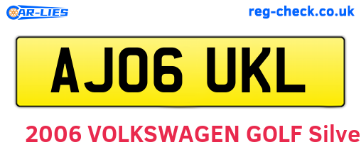 AJ06UKL are the vehicle registration plates.