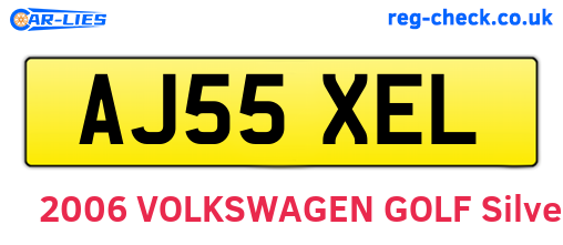 AJ55XEL are the vehicle registration plates.