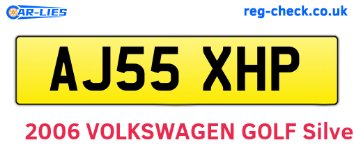 AJ55XHP are the vehicle registration plates.