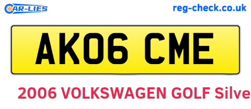 AK06CME are the vehicle registration plates.