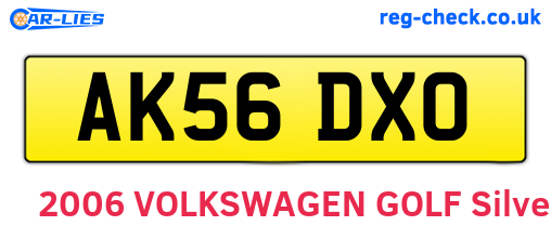 AK56DXO are the vehicle registration plates.