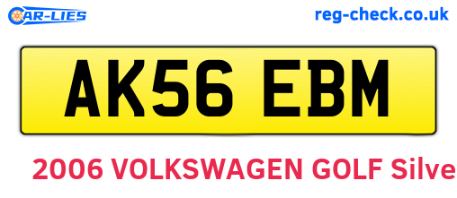 AK56EBM are the vehicle registration plates.