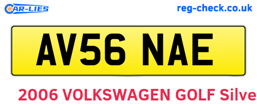 AV56NAE are the vehicle registration plates.