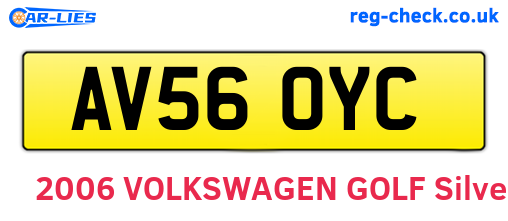 AV56OYC are the vehicle registration plates.