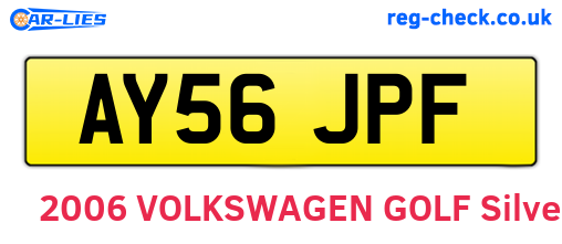 AY56JPF are the vehicle registration plates.