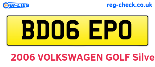BD06EPO are the vehicle registration plates.