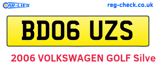 BD06UZS are the vehicle registration plates.