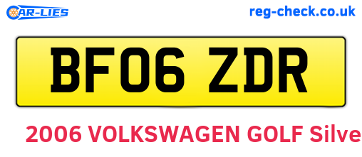 BF06ZDR are the vehicle registration plates.