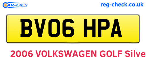 BV06HPA are the vehicle registration plates.