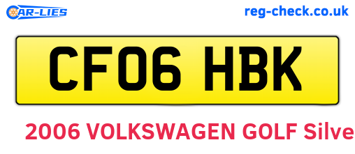 CF06HBK are the vehicle registration plates.