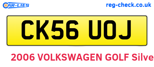 CK56UOJ are the vehicle registration plates.