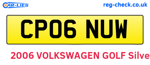 CP06NUW are the vehicle registration plates.