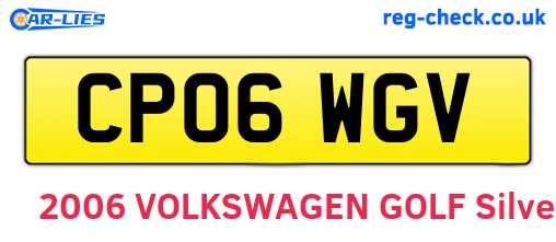 CP06WGV are the vehicle registration plates.