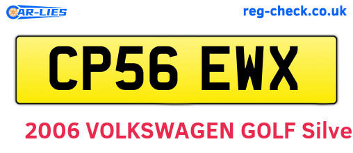 CP56EWX are the vehicle registration plates.