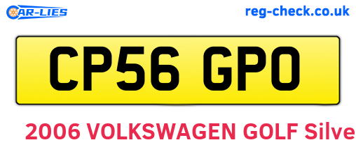 CP56GPO are the vehicle registration plates.