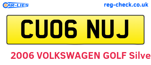 CU06NUJ are the vehicle registration plates.