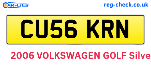 CU56KRN are the vehicle registration plates.