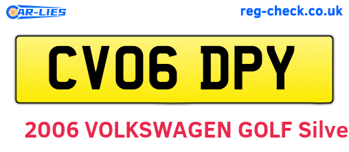 CV06DPY are the vehicle registration plates.