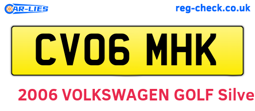 CV06MHK are the vehicle registration plates.