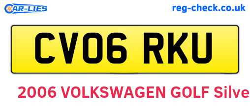 CV06RKU are the vehicle registration plates.