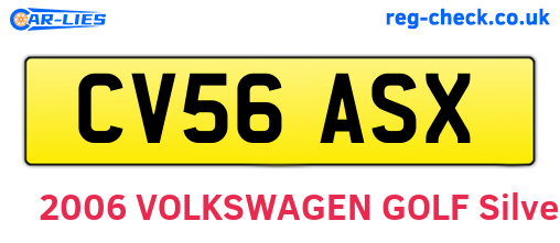 CV56ASX are the vehicle registration plates.