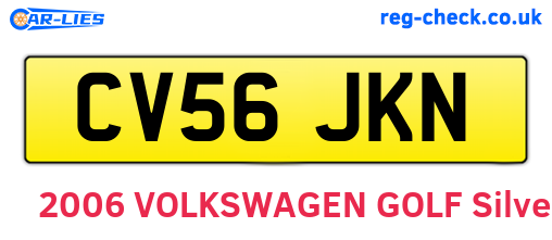 CV56JKN are the vehicle registration plates.